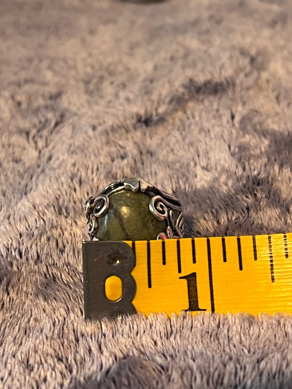 Vintage Sterling Silver Irish Connemara Marble Shamrock Ring Size 8 - Picture 8 of 9